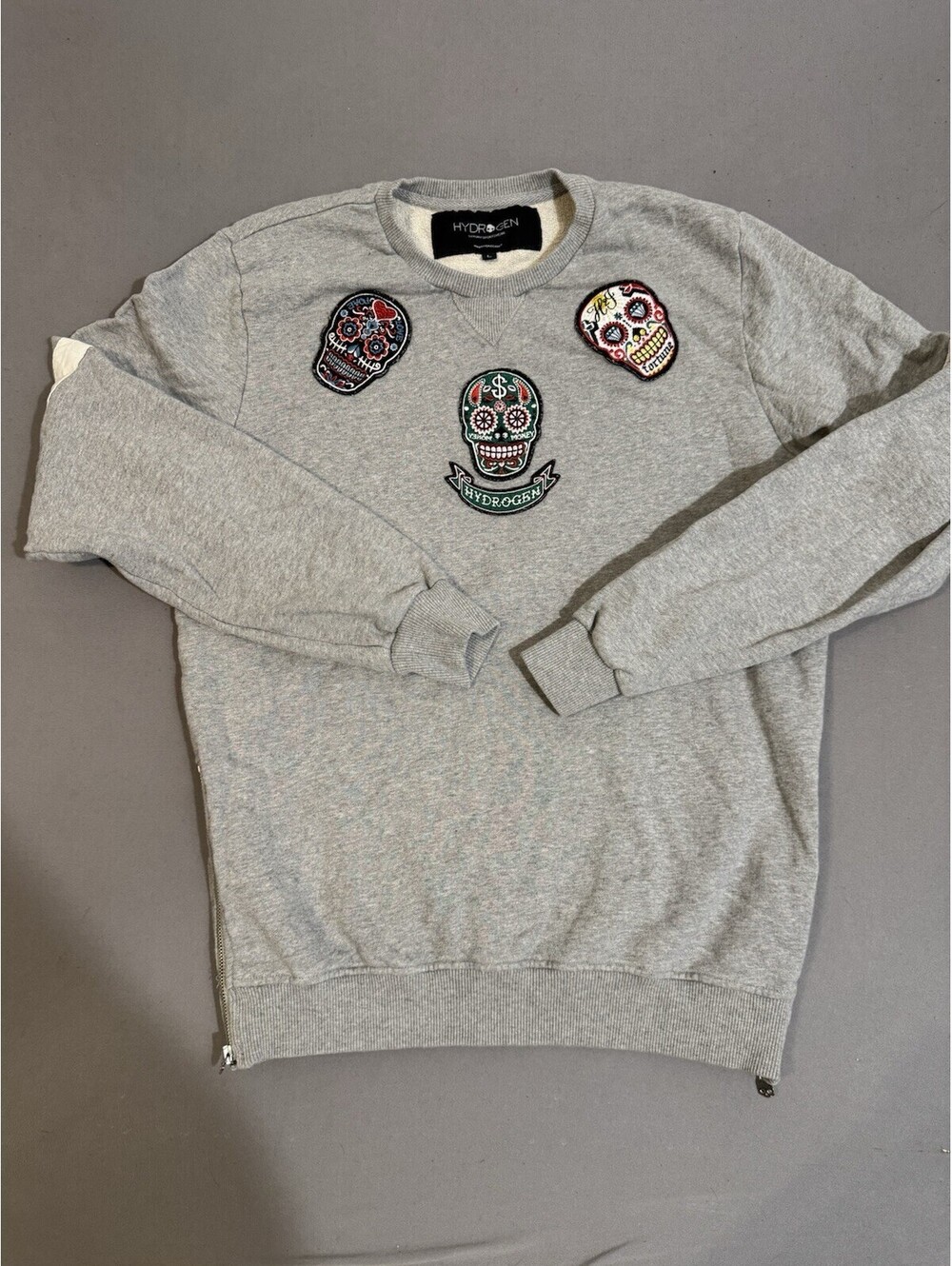 Hydrogen Mens Large Mexican Skull Sweater Graphic  Streetwear Outdoor Classic